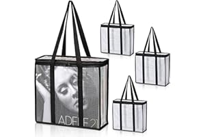 Facmogu LP Vinyl Record Storage Bag (3 Pack), Clear Record Storage Cases for about 110 Albums Storage and Carry, Mesh Zipper Vinyl Record Organizer w/ 2-Way Zipper Closure - No Dust, Moisture, Scratch