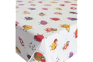 ‎DHT-WACHSTUCH Wachstuch Wachstischdecke Tischdecke Breite und Länge wählbar Kleine Kühe Bunt Weiss 80 x 80 cm Eckig abwaschbar Gartentischdecke