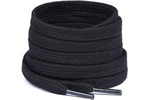 Stepace 2 Paires Lacets Plats Premium 100% Coton - Épaisseur 8 mm - Lacets Chaussures de remplacement pour Baskets Sneakers