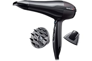 Remington Asciugacapelli Professionale 2300W - Generatore di ioni per lucentezza -motore di lunga durata , 3 livelli di riscaldamento, due ugelli per lo styling + diffusore, Pro Air AC5999