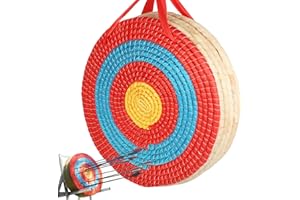 aleawol 6 Layers Solid Straw Archery Target, Traditional Hand-Made Round Straw Arrow Target 60 Pounds Hold for Shooting Bow Darts Outdoor Shooting Practice 19.7x4.7 inch