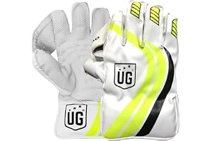 UG Sports Cricket Leather Wicketkeepers Gloves Pair for Men Advanced Protection and Enhanced Grip Durable Construction, High-Density Finger Protection, Ergonomic Design (Club, Green, Junior)