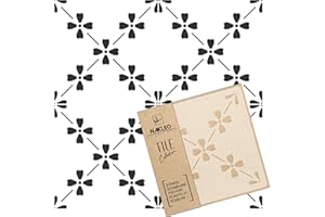 ‎NL NAKLEO ART & WALL DECOR CAMPELO Wiederverwendbare Kunststoff-Schablone Fliese / / Marokkanische Geometrische / / Boden Wand (15x15cm)