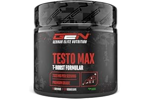 GEN GERMAN ELITE NUTRITION Testo MAX - 270 cápsulas - Extra fuerte: Altamente dosificado con 7320 mg por porción diaria - Con aminoácidos, extractos de plantas Tribulus y Maca, Boron, ácido D-Aspártico - Vegano