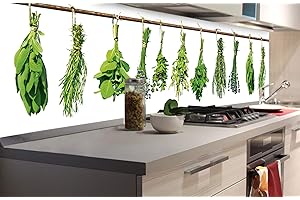 Dimex Line Self-adhesive Film for Kitchen Splashback, Herbs, Decorative Film, Splash guard for Kitchen, Premium Quality - Made in EU, 180 cm x 60 cm