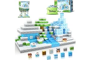 Toylogy Magnetische Bausteine-Bauen Mine Magnete Welt Ice Edition Set, Magnet World Kinderspielzeug für 3 4 5 6 Jahre Geschenk Mädchen, Magnetspiel Prinzessin Castle STEM Spielzeug für 3+ Kinder