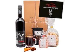 ‎GESCHENKBOX - 24 Glühwein Geschenkset „Nürnberg“ | Geschenkkorb mit Winzer Wein, Schokolade & Süßigkeiten | Geschenk Set zu Weihnachten