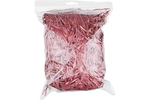 LJY Glitter Raffia Paper Shreds & Strands Shredded Crinkle Confetti for DIY Gift Wrapping & Basket Filling (Wine Red)