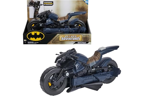 DC Batman - Batcycle 2 en 1 - Batcycle Qui Se Transforme en Batplane - Voiture Batman À Collectionner - Compatible avec Figurines 30 cm - Jouet À Collectionner - Jouet Enfant 4 Ans Et +