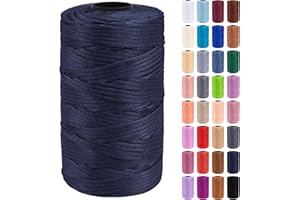 Uiopa Fettuccia per Borse a Uncinetto, 3mm x 200m Filato in Polipropilene per Uncinetto, Filo Macrame per Ferri e Uncinetto, Fai da Te, Decorazioni, Artigianato