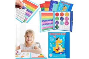 CAMIKI ART Montessori Magnetic Fraction Puzzle Book - Magnetic Fraction Book Fractions Resources - Interactive Learning Tool for Toddlers and Elementary Students