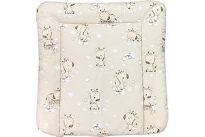 TupTam Materassino per Fasciatoio il cambio Pannolino Bebè, Giraffa/Beige, 70 x 60 cm