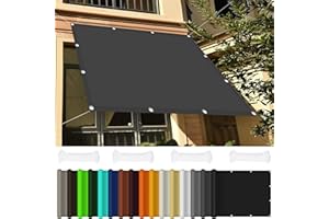GOUBO Toldo Vela De Sombra 2 x 5 m Impermeable Toldos Exterior Terraza Prueba de Viento protección UV para Patio, Exteriores, Jardín, Gris Oscuro