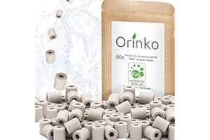 ORINKO 80 Perle di Ceramica EM® - Migliorano la Qualità Dell'acqua - Riducono i Depositi di Calcare - Adatte a Lavatrici e Caraffe, Bottiglie, Caffetterie