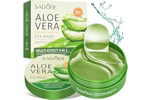 NALIKOSTY 60 Pcs Siero Gel di Aloe Vera Patch Occhi,Collagene Maschera per Gli Occhi, Patch Occhiaie e Borse, Anti-Rughe e Anti-Occhiaie, Rimuovi Borse e Puffiness, Effetto Idratante e Antietà