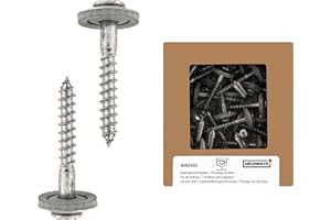 HELPMATE Viti Spengler 4,5 x 35 mm, 50 pezzi, DIN 7995, in acciaio inox A2, PZ2, DIN 7995, testa cilindrica, con disco e EPDM Di, argento, 4,5 x 35 mm