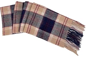 BRAW CLANS TARTANS 100% Pure Lambswool Tartan Scarves - Unisex Winter Warmer for Men and Women - Multipurpose - Gift for Him/Her - Various Checkered Plaid Scarf - 12x60 Inches