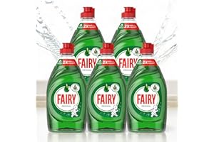 KRISHNA STORES LTD 5 x Fairy Original Washing Up Liquid 320ml Bottles – Powerful Grease-Cutting, Concentrated Formula, Long-Lasting Fresh Scent, Gentle on Hands, Essential Kitchen Dishwashing Liquid