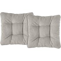 XDREAM Stuhlkissen 4er-Set Grau Kord – 38x38x6 Cm, Öko-Tex Zertifiziert, Für Küche, Esszimmer & Garten