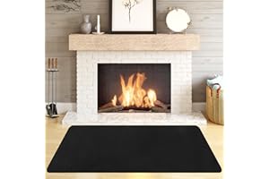 Protalwell Hearth Rugs Tapis de cheminée résistant au feu, Tapis de Sol Chauffant pour Barbecue d'extérieur, foyers, fumoirs, poêles à Bois - 120 x 70 cm