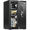 HSDYS Deluxe Biometric Fingerprint Safe Box 2.3 Cubic Feet, Large Home Security Safe Box with Digital Touch Screen Keypad and Inerior Lock Box,Storage Documents Jewelry Money Valuables