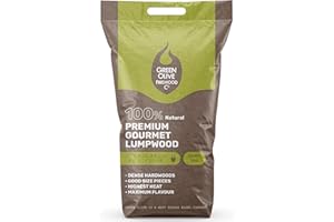 GREEN OLIVE FIREWOOD COMPANY Green Olive Firewood - Premium Gourmet Lumpwood bbq Charcoal - Restaurant Grade Charcoal Barbecue - ideal for Charcoal Barbecues, fire-pits and outdoor grilling - bbq coal 5kg