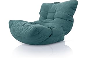 Aiire Relaxo Sitzsack XXL für Kuschelecke - Bean Bag Design mit Füllung - Riesen Sitzsäcke Erwachsene, Sitz Sack Flauschig - Bodenkissen Grob, Bodenstuhl, Bodensessel Grün