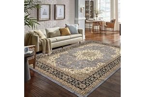 GENERIC Online Bedding store Area Rugs – New luxury Beautiful modern traditional Area Rugs - Luxury Vintage Design carpet for hallway rugs (Grey, 160 * 230cm (5 ft 3 inch x 7 ft))