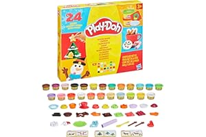 Advent Calendars Play-Doh Holiday for Kids, 24 Days of Surprise Modelling Compound & Tools, Craft Countdown with Playmat & Cutters, Arts & Crafts Fun for Ages 3+, Christmas Toys For Children