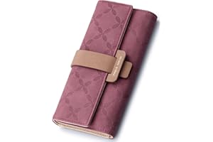 PAULO SERINI® Portafoglio Donna Large | Portamonete con 9 scomparti per carte di credito e tesserino per foto | Elegante borsa con tasca con cerniera a lampo | Morbida e 100% pelle vegana