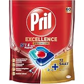 Pril Excellence 5'i 1 Arada Bulaşık Makinesi Deterjanı, 60 Kaps&uuml;l