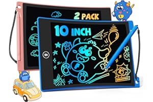 ‎TEKFUN Tekfun Children's LCD Writing Board, Drawing Board, 10 Inch Screen, Magic Board with Lanyard, Educational Toy Gifts for 2, 3, 4, 5, 6, 7 Year Old Girls/Boys, Pink, Blue, Pack of 2