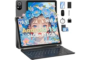 GOZZGEAR Tablet 10 Inch| 24 GB| 128GB ROM(TF 2TB)| Android 15| 4-1 android tablets| Five-core| WiFi 6| 5G WiFi| 8000 Mah|Tablet PC with Keyboard| Mouse| Case| Stylus| 2-Year Warranty (Gray, L)