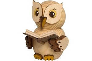 ‎KUHNERT Kuhnert - Dekoration/Holzfigur - Mini Eule mit Buch - ca. 7cm - Made in Germany