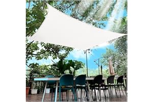 CelinaSun Voile d'ombragePare-Soleil Jardin Balcon Polyéthylène HDPE Respirant Carré 3 x 3 m Blanc crème
