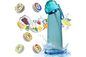 BOPELMALLS Sports Air Flavour pods Water Bottle Set,650ML Fruit Fragrance Up Drink Bottle with 5 Flavour pods,BPA Free%0 Sugar Sports Water Cup for Fitness Yoga and Outdoor
