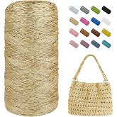 Uiopa Crochet Thread 1 mm x 480 m Metallic Yarn for Crochet, Shiny Yarns for Crochet Bag, Baskets, Decoration, Crafts (Champa