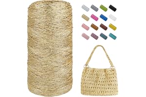 Uiopa Cordino per Borse Uncinetto, 1mm x 480m Filo Uncinetto Metallico Cordoncino, Filo Macrame Glitter Corda per Borse, Cestini, Decorazioni, Artigianato (Oro Champagne)