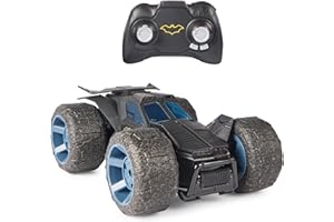 DC Comics, Batman, Stunt Force Batmobile, Indoor Remote-Control Car, Action Figure Compatible, Turbo Boost and Crazy Stunt Capabilities, Collectible Super Hero Kids’ Toys for Boys and Girls Aged 4+