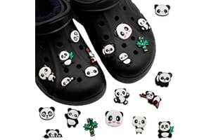BABYZOCO Pines Charms para crocs, Crocs Pin, Crocs Charms, Shoe Charm, Adornos De Zapas, decoración de zapatos para Regalos, Colgante de zapato, Diseño Oso panda, Pack 11 unidades