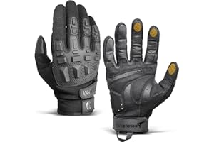 ZUNE LOTOO Motorcycle Black Gloves for Men and Women, Touchscreen Compatible Motorbike Gloves with Padded Palm, MTB ATV BMX Gloves for Cycling, Riding, Road Racing, Motocross, Climbing, M