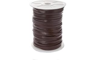 Esnado Cordon en cuir plat 5 x 1,5 mm Couleur/longueur : au choix., marron, 5 mètres