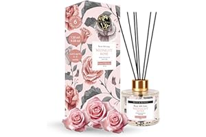 Soul & Scents 120Ml Midnight Rose Reed Diffuser Set| Free 6 Fiber Reed Sticks | Stress Relief & Aromatherapy | Long-Lasting, Smoke-Free Air Freshener for Home, Bedroom & Office | Ideal for Gifting