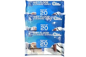 TDBS THE DUSTPAN AND BRUSH STORE TDBS Wet Floor Cleaning Wipes 3 Pack Bundle (Total 60 Cloth Wipes) Fit Most Flat Swivel Floor Mops 21cm x 29cm - Ideal on Laminate Tile Hard Wood Gloss Flooring etc. By The Dustpan and Brush Store ®