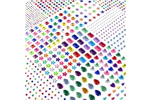 Glitzersteine Selbstklebend,Faburo 1910 Stück Strasssteine Selbstklebende Glitzersteine Basteln Schmucksteine Aufkleber Bastelset für Briefen Karten Bilder Kronen Kindergeburtstag