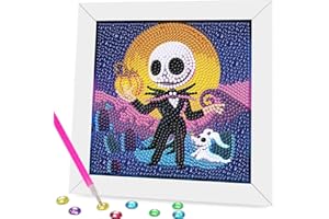 ZEPHYRHOME Halloween pintura de diamante 5D para niños, pintura de diamante DIY con marco, pintura de diamante de Terrorífico, adecuada para niños, niñas y niños, regalos de cumpleaños y decoración del hogar