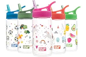 Polar Gear Kids Water Bottles with Straw - 400ml BPA Free Toddler Water Bottle With Straw - 100% Leakproof Kids Water Bottle with Carry Handle - School Water Bottle - Unicorn