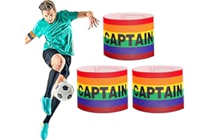 NADIAEN 3 Pieces Captains Armband Adjustable Football Armband for Kids Youth Adult Football Player Bands Sports Captain C Arm Band Unisex Arm Bands for Multiple Sports Football Hockey Rugby Netball