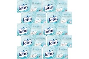 GÉNÉRIQUE Lotus Sensitive 800 Mouchoirs blanc en boîte (Lot de 10 Boîtes x 80 Mouchoirs) 4 épaisseurs pour plus de confort - Offre Spéciale