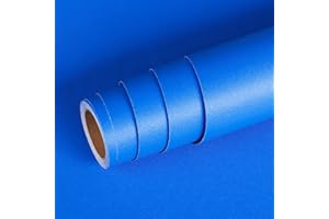 Livelynine Carta da Parati Adesiva Muro Blu Opaca 40CMx5M Impermeabile Carta Adesiva per Pareti Camera da Letto Pellicola Adesiva per Mobili Bambini Carta Adesiva per Mobili Cucina Armadio Tavolo